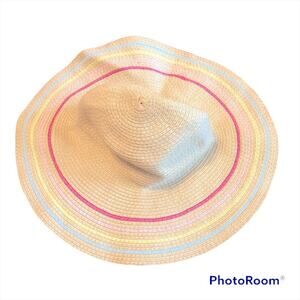 Little girls straw sun hat Carter’s Swim Beach Easter Tan Floppy 2t-4t Boho